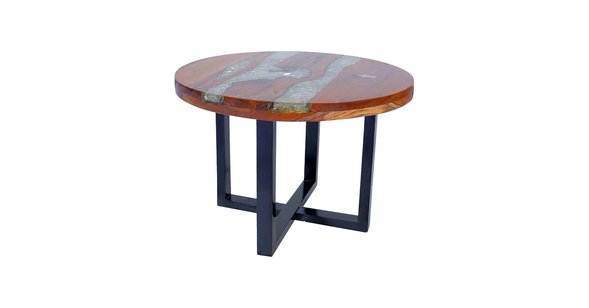 Amazon.com: vidaXL Coffee Table with Resin Inlay, Round