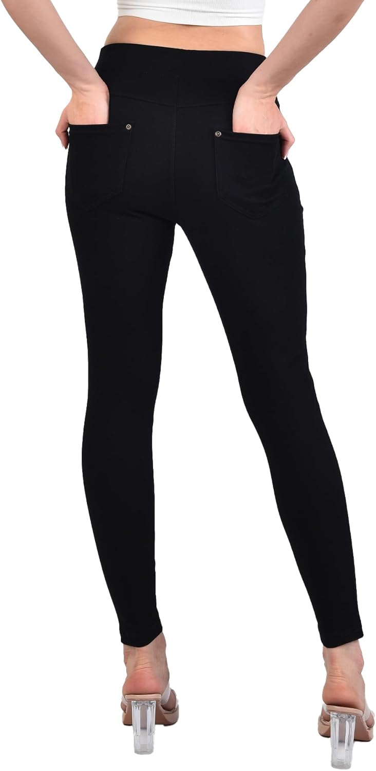 Stretchy Jeans for Women Pull On Jeggings Tummy Control Skinny Leggings with Pockets Trendy Casual - Image 4