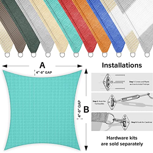 16x20rectanglesunshadesailscanopyuvblockforpatiodeckpergolayardlawnoutdooractivitiesturquoise  Urban Country Home Decor 16 x 20 rectangle sun shade sails canopy uv block for patio deck pergola yard lawn outdoor activities turquoise  urban country home decor