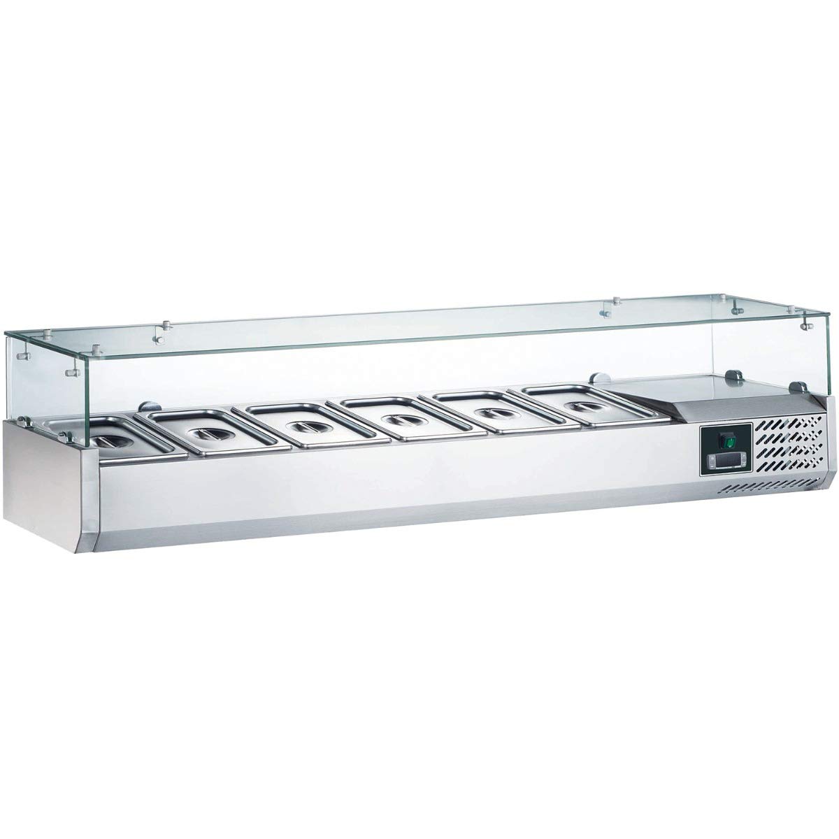 ZORRO Aufsatzkühlvitrine ZVRX | 1600x380mm | für 7 x 1/3 GN-Behälter