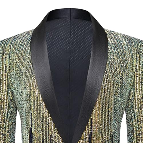 Men Slim Fit Shiny Blazers Gradient Sequin Classic Suit Jacket Wedding Performance Party Sport Coat Event2