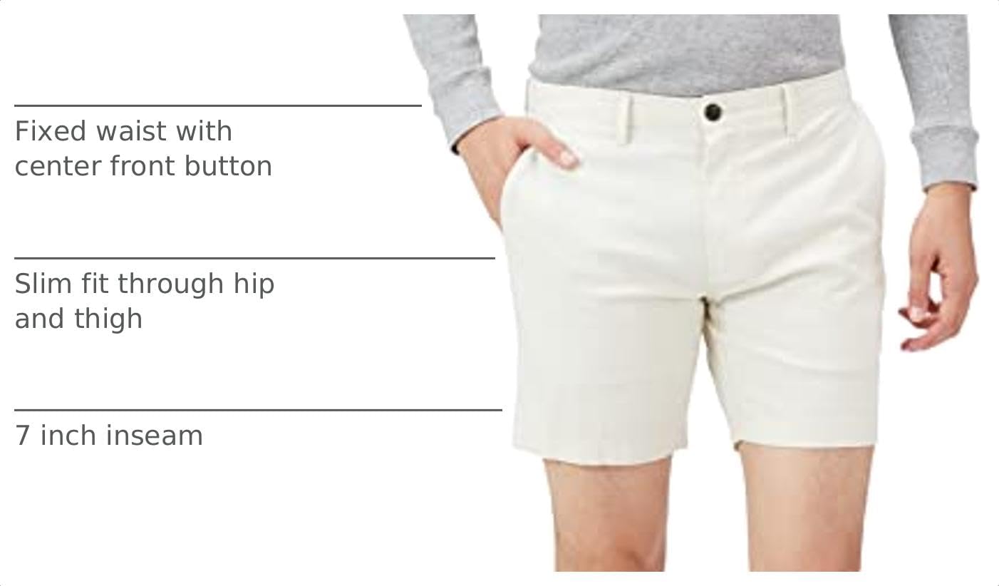 Amazon Essentials Men's Slim-Fit 7" Lightweight Comfort Stretch Oxford Shorts with Tapered Leg image 5