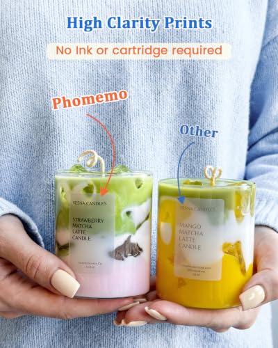 Image of Phomemo 2.25x1.25 Inch Transparent Thermal Labels, 500Pcs | Clear Self-Adhesive Thermal Label Stickers, Waterproof Thermal Label for DIY Custom Logo, Small Business Inventory Price Tags