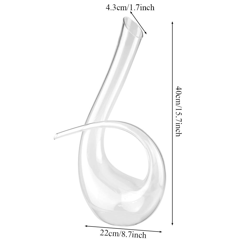 Bec verseur en verre cristal fait à la main en forme de 6 - 1500 ml