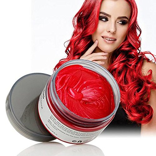 SUNSENT Colored Hair Wax,Wine Red Instant Hair Wax Washable Matte DIY Hairstyle Pomade
