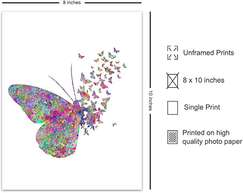 Miniatura 2 de Arte de pared estilo acuarela de mariposa para guardería, bebé, niños, mujeres, niñas, habitación, decoración moderna del hogar o apartamento o gran