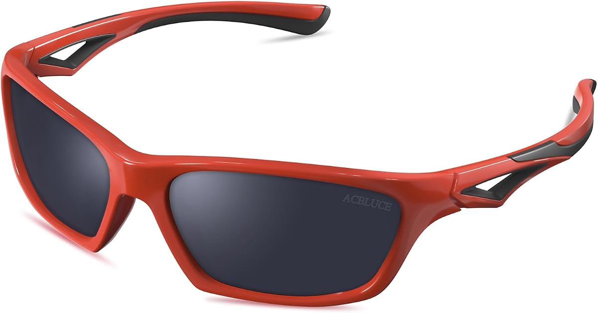 Kids Sunglasses TPEE Unbreakable Polarized Sports Glasses with Adjustable Strap For Boys Girls Age 3-7