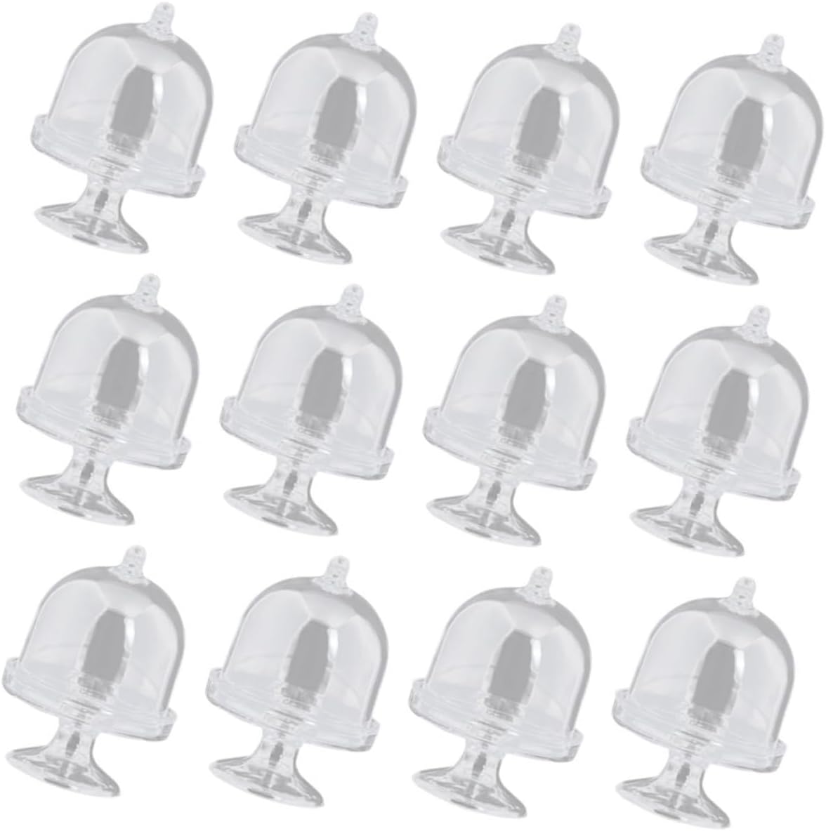 12pcs Transparent Candy Display Tray with Dome Lid Delicate Dessert Plate for Weddings Birthdays and Holiday Celebrations Practical and Elegant Candy Tray