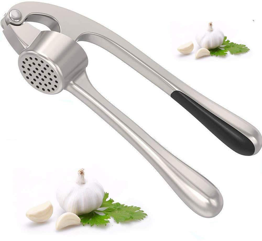 Youngland's Garlic Press, Garlic Crusher, Crush Garlic & Ginger with Ease (Peel On), Zinc Alloy Small Kitchen Utensils Gadgets, Super Easy to Clean (Dishwasher Safe), Rust-Proof