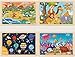Puzzles for Kids Ages 4-6, 4 Packs 24 Piece Wooden Jigsaw Puzzle for Toddlers 5-8, Preschool Educational Puzzle Boards Toys Gifts for 4 5 6 7 8 Boys Girls