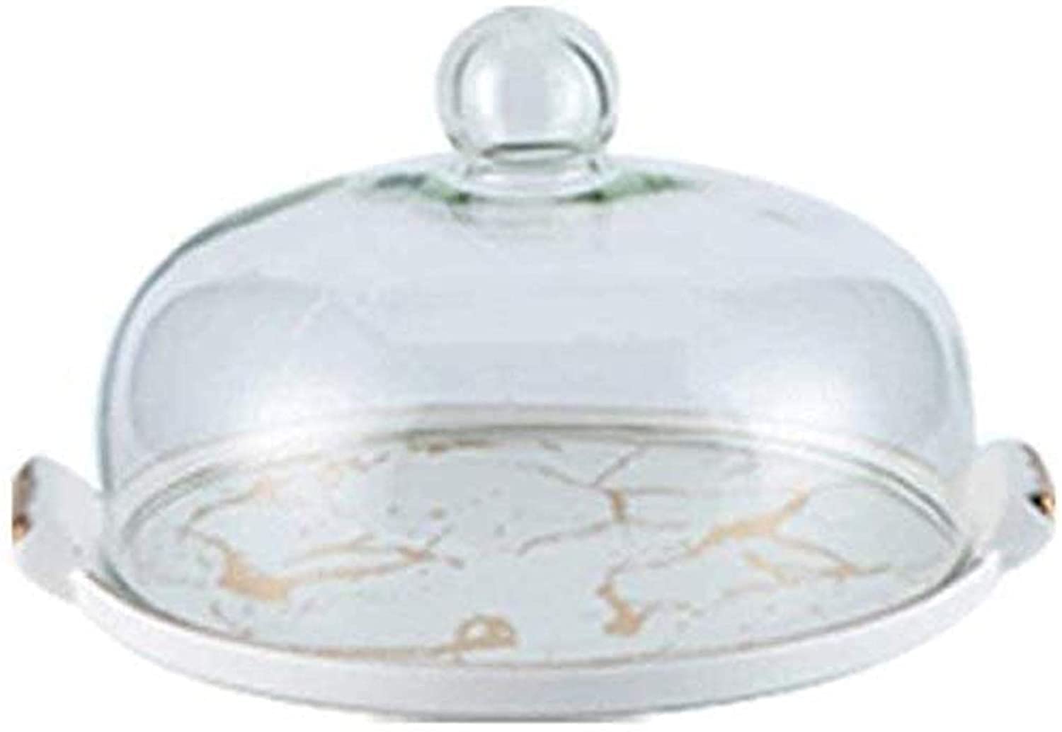 XYIANG Dome Cake Stand Cake Pan, Home Multifunctional Display Board Fruit Pastry Dessert Display Stand Ceramic Tray Dessert Stand Cake Stand,Can Be Used for Wedding Dinner (White 30.4*30.4*25.7CM)