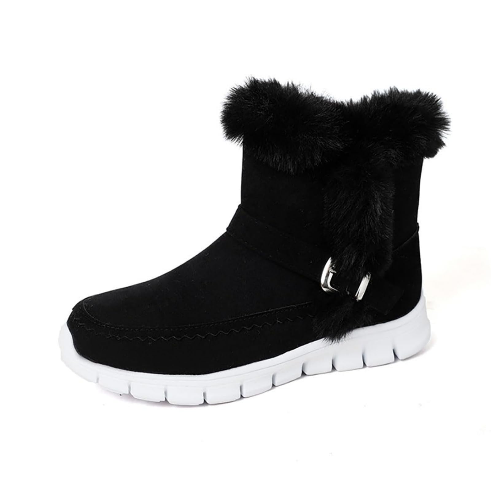 Winter Boots for Women Fuzzy Lined Faux Suede Snow Boots Slip On Warm Comfortable Fashion Booties Casual Insulated
