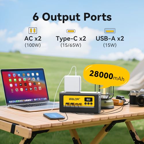 BALDR Portable Power Station 28000mAh, 90Wh LiFePO4 Battery Backup Camping Solar Generator Fast Charging with AC Outlet 150W Peak Power Bank for Home Backup Outdoor Emergency 3 AI VOLT Generator Website 517cfPH LJL. SL500 AI VOLT Generator Website