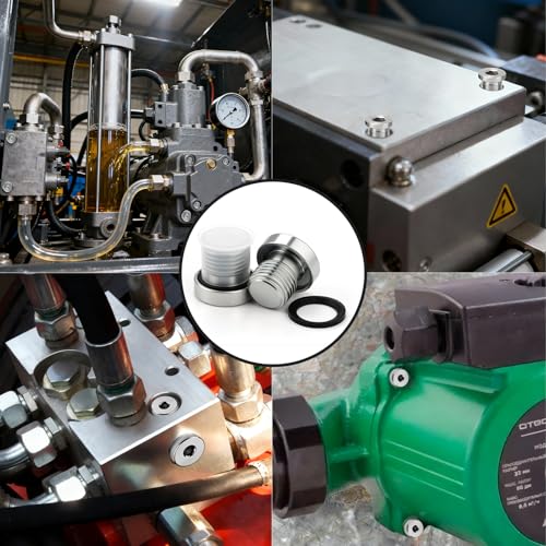 Nasxkji 5 Stück G3/8 Blindstopfen Wasserleitung Blindstopfen G3/8 Zoll mit 5 Stück Schwarze Gummidichtung Kohlenstoffstahl Stopfen 3/8 Zoll für Wasser- Luft- und Heizungsleitungen Industrie