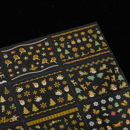 Christmas Nail Art Stickers 3D Metallic Gold - Save 50% - Image 6