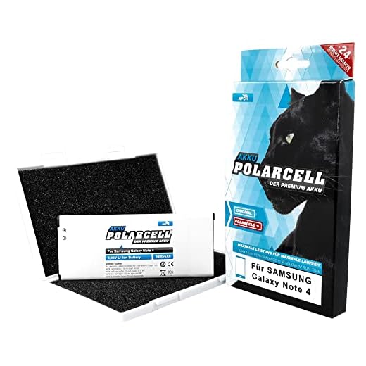 PolarCell NFC Akku für Samsung Galaxy Note 4 SM-N910F | ersetzt Original-Akku EB-BN910BBE - EB-BN910BBU EB-BN910BBK | 3400mAh Starke Ersatz-Batterie | selektierte A+ Qualitätszellen