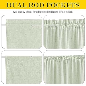 NICETOWN Door Curtain for Window, Thermal Insulated 100% Blackout Linen Curtains Decor French Door Shade for Home Office Living Room, 36W x 72L Inch, Light Green, 1 Panel with Tieback NICETOWN Door Curtain for Window Thermal Insulated 100 Blackout Linen Curtains Decor French Door Shade for Home Office Living Room 36W x 72L Inch Light Green 1 Panel with Tieback