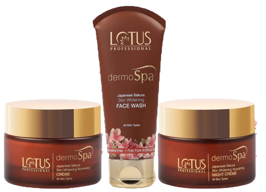 Image of Lotus Professional dermoSpa Japanese Sakura Day Cream 50 + Night Cream 50g + Face Wash 80g ( Set Of 3 )
