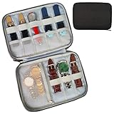 HAUUFENN ウォッチケース 時計ケース 持ち運び用 スマートバンド対応 収納ポーチ ケーブル収納ポーチ 小物整理バッグ ケーブル 収納 持ち運び 携帯便利 黒 子供用スマートウォッチ対応