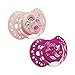 LOVI 2x Succhietto in silicone per bambini 6-18 mesi | Confezione da 2 | Copertina Igenica | Effetto lenitivo | Protegge il riflesso di succhiare | Suggerimento dinamico | Collezione Folky | Rosa