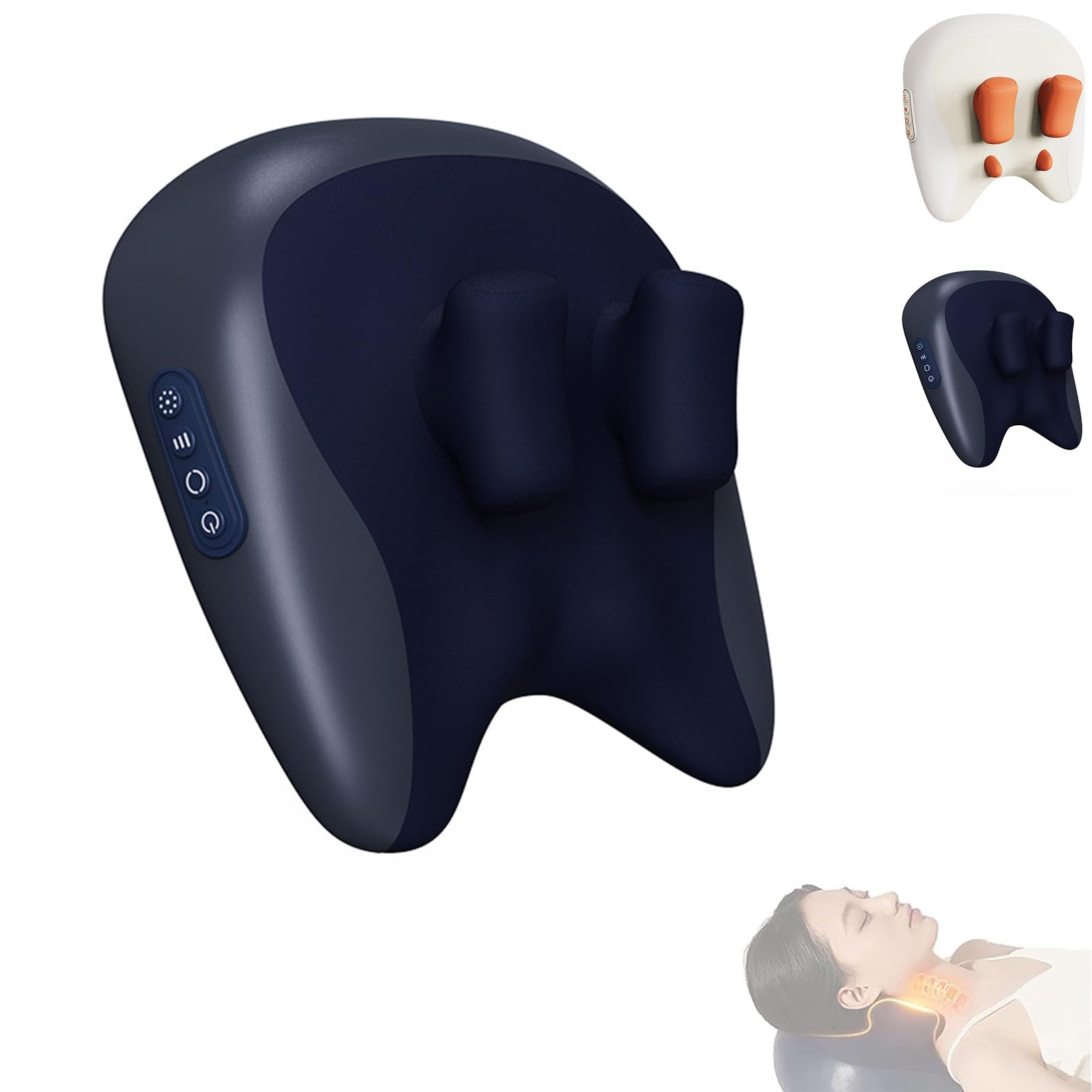 Masajeador de Cuello y Hombros ThermoKnead, masajeador de Cuello ThermoKnead 4D, Tres Modos de relajación Profunda del Cuello, amasamiento Shiatsu, for Alivio de Tejidos Profundos.(Blue)