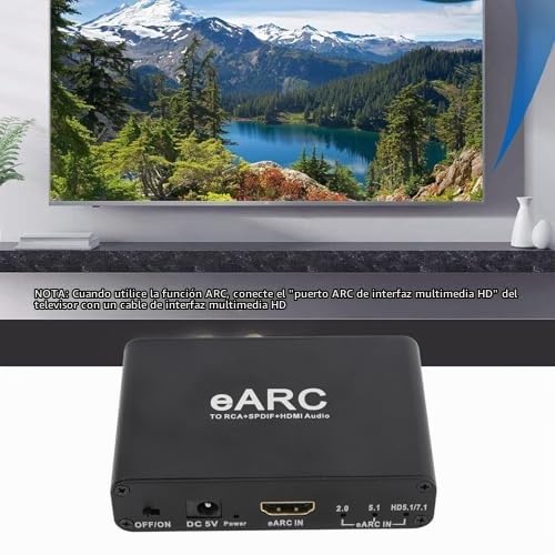 Extractor de Audio HDMI ARC de 192 KHz, EARC, Extractor de Audio ARC HDMI 2.1, Convertidor DAC HiFi de 24 Bits y 192 KHz a óptico, Conector de 3,5 Mm, Adaptador de Sonido de TV
