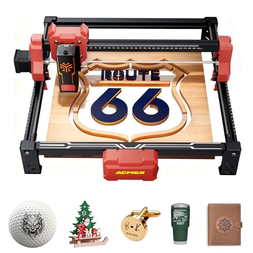Image of ACMER Laser Engraver, S2 Laser Cutter Machine 12,000mW, 72W Output, 0.01mm Precision, 300x300mm Area, 10000mm /min Speed, for Wood, Metal, Leather, Acrylic, DIY & Education