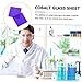 COSMEVIVI 3pcs Cobalt Glass Plate Set for Labs Flame Reaction Experiment Tool for School Chemistry Experiments Due to