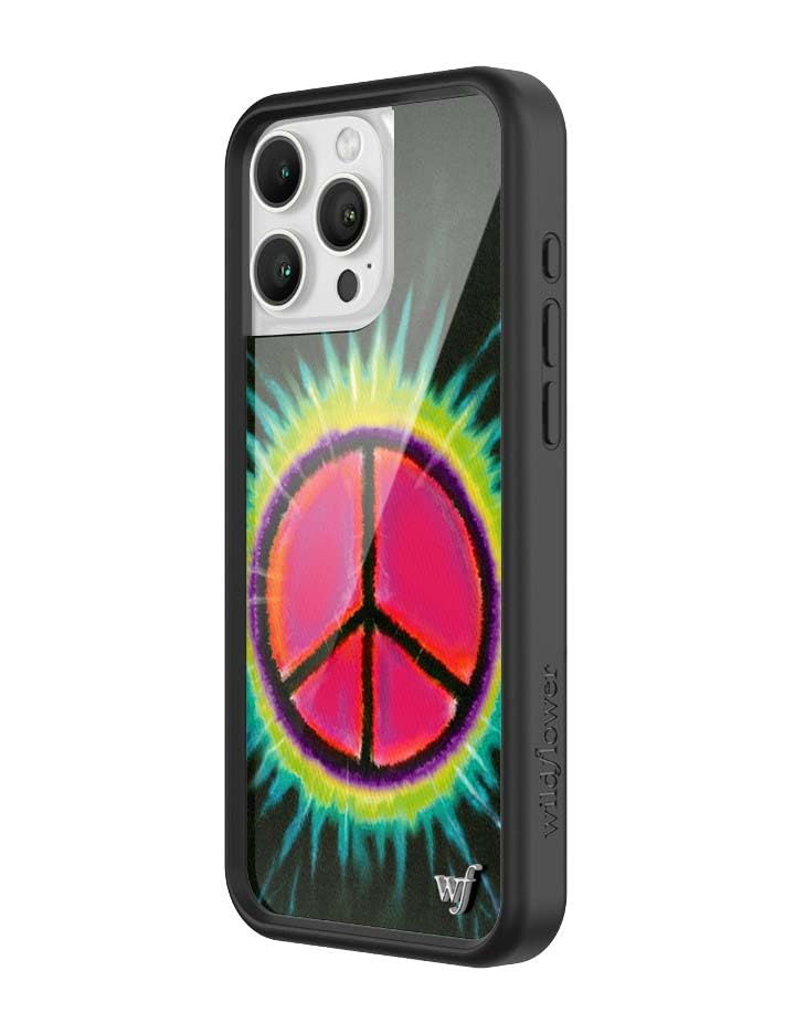 Image of Wildflower Cases - iPhone 16 Pro Max Compatible - Sav Hudson Peace Sign | Impact-Certified 6.5 ft Drop Protection Case, Raised Protective Bumper, Cute Aesthetic Design, Women-Owned Small Business
