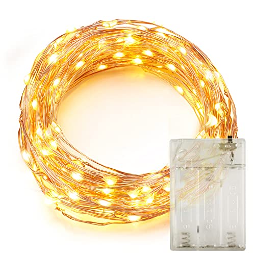 Fairy Lights Battery Operated 50 LED Copper Wire Mini String Lights for Bedroom Patio Garden Christmas Wedding Party DIY Table Decor