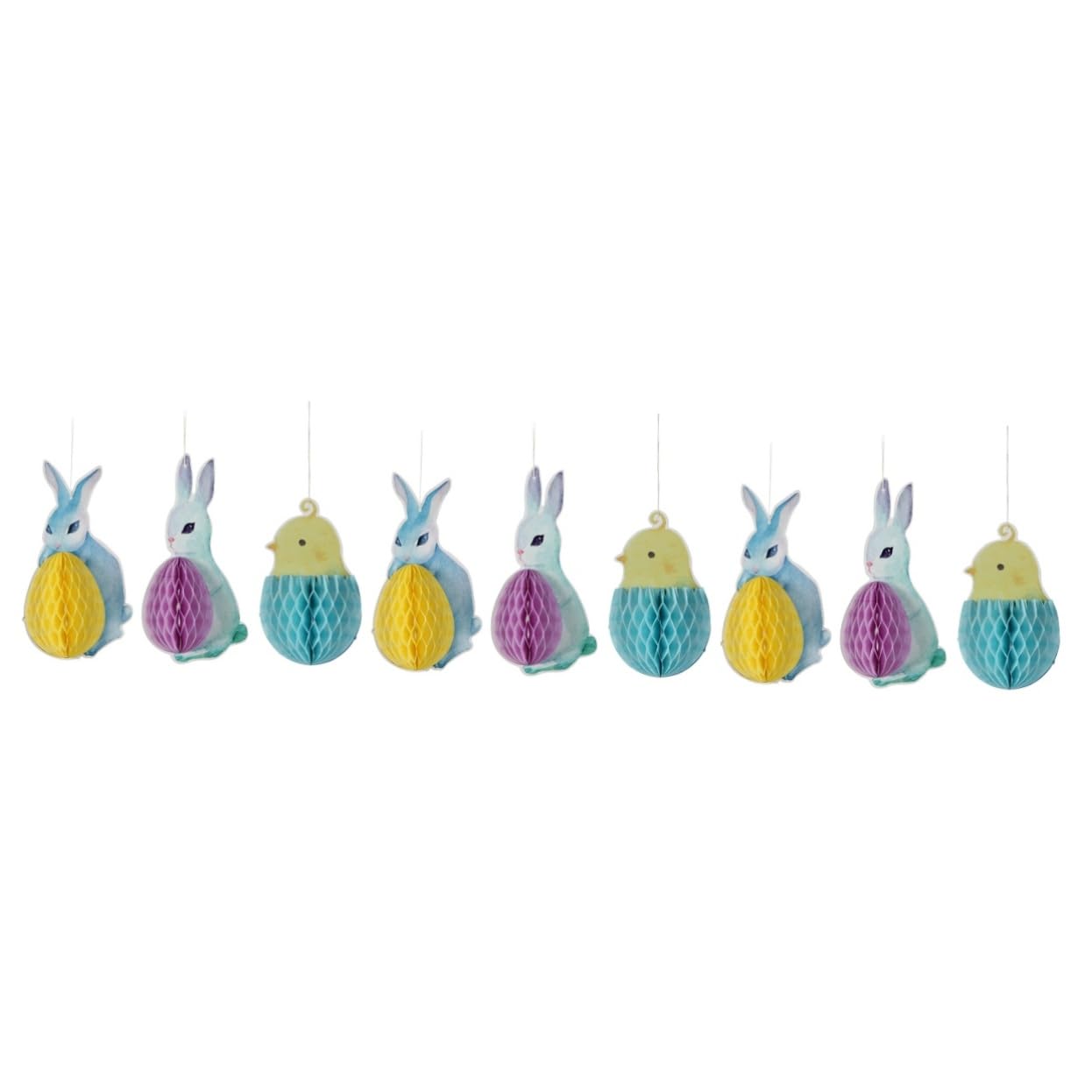 Amosfun 9 PCS Coniglio di Pasqua Decorazione Coniglietti di Pasqua Decorazione Coniglio Appeso Bunny Pendente Ornamento del Soffitto A Nido d'Ape Palla