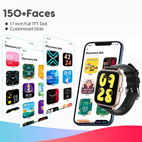 A-TGTGA Smart Watch for Women (Dial/Receive Calls,150+ Faces) smartwatch for Android Phones and iPhone, Fitness Tracker with Sleep HR Monitoring,SMS Reminder,IP67 Waterproof