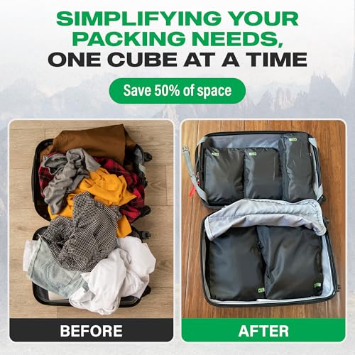 Compression Packing Cubes Travel Organizers plus Laundry or Shoe Bag (Black, 5 Piece)4