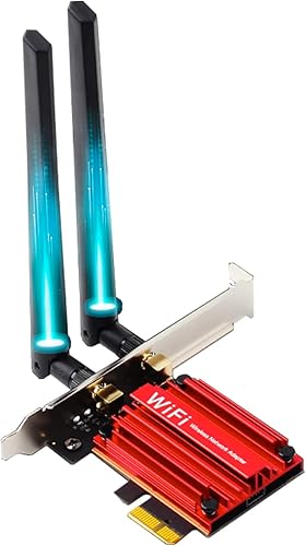 Tarjeta WiFi WiFi 6E AX210, tarjeta de red inalámbrica PCIe WiFi con Bluetooth 5.3, AX5400 Tri-Band PC tarjeta inalámbrica, compatible con OFDMA y