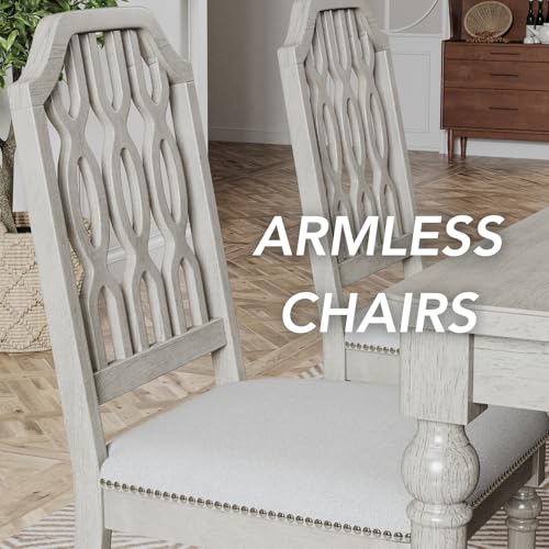 chairus-Farmhouse-Dining-Chairs-Set-of-2-Upholstered-Armless-Kitchen-Chairs-with-Lattice-Carved-Back-Rustic-Chenille-Padded-Wooden-Side-Chairs-for-Dining-Room-Living-Room-Restaurant-Grey chairus Farmhouse Dining Chairs Set of 2 Upholstered Armless Kitchen Chairs with Lattice Carved Back Rustic Chenille Padded Wooden Side Chairs for Dining Room Living Room Restaurant Grey