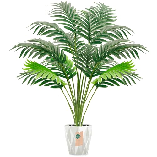 Der Rose 28'' Fake Plants Large Artificial Palm Tree Faux Plants Indoor for Living Room Porch...