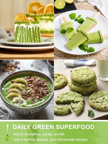 Image of TeeLux Barley Grass Powder, 16oz Green Drink Powder, Mild & Smooth Taste | Blend with Water, Smoothies & Milk, Easy Drink Mix for Hot or Iced Use, Sugar Free
