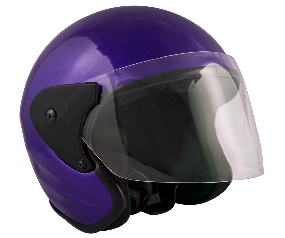 Sage Square Deltz Scooty ISI Marked Polycarbonate Shell Open Face Helmet for Men, Women (Blue Glossy)-image-29