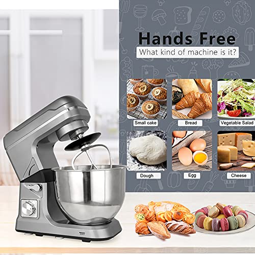 JJINPIXIU 5L Küchenmaschine, Lebensmittelmixer, Teigmixer, elektrischer Kuchenmixer, 6-Gang-Küchen-Elektromixer… – Bild 3