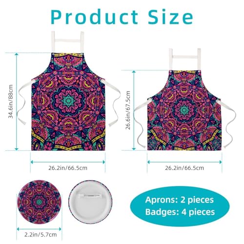 Tablier mandala floral multicolore style boho hippie chic - 2