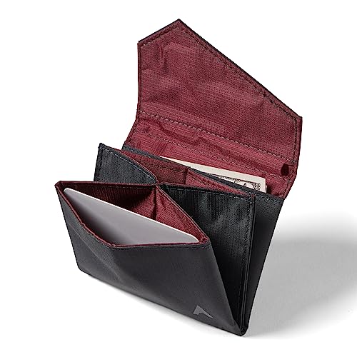 Allett Accordion Wallet, Jet Black | Nylon, RFID Blocking, Expandable, Minimalistic, Magnetic Closure | Holds 2-15 Cards, Bills, Receipts | Wallets for Men & Women3