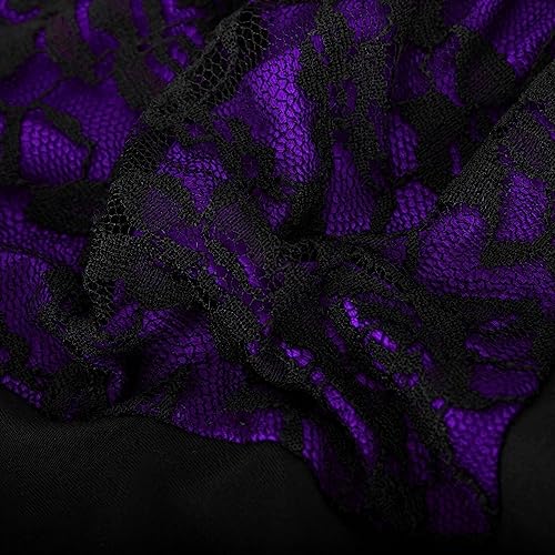 Witch Costume Women Plus Size Lace Butterfly Sleeve Gothic Halloween Dress - image 5