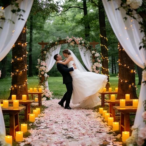 Image of Flameless Candles 4 inch 5 inch 6 inch Set of 3 Outdoor Indoor Ivory Pillars Battery Operated Flickering Candles with Cozy Climbing Flame Effect, 8-Key Remote Timer, Plastic LED Candles for Wedding Decor