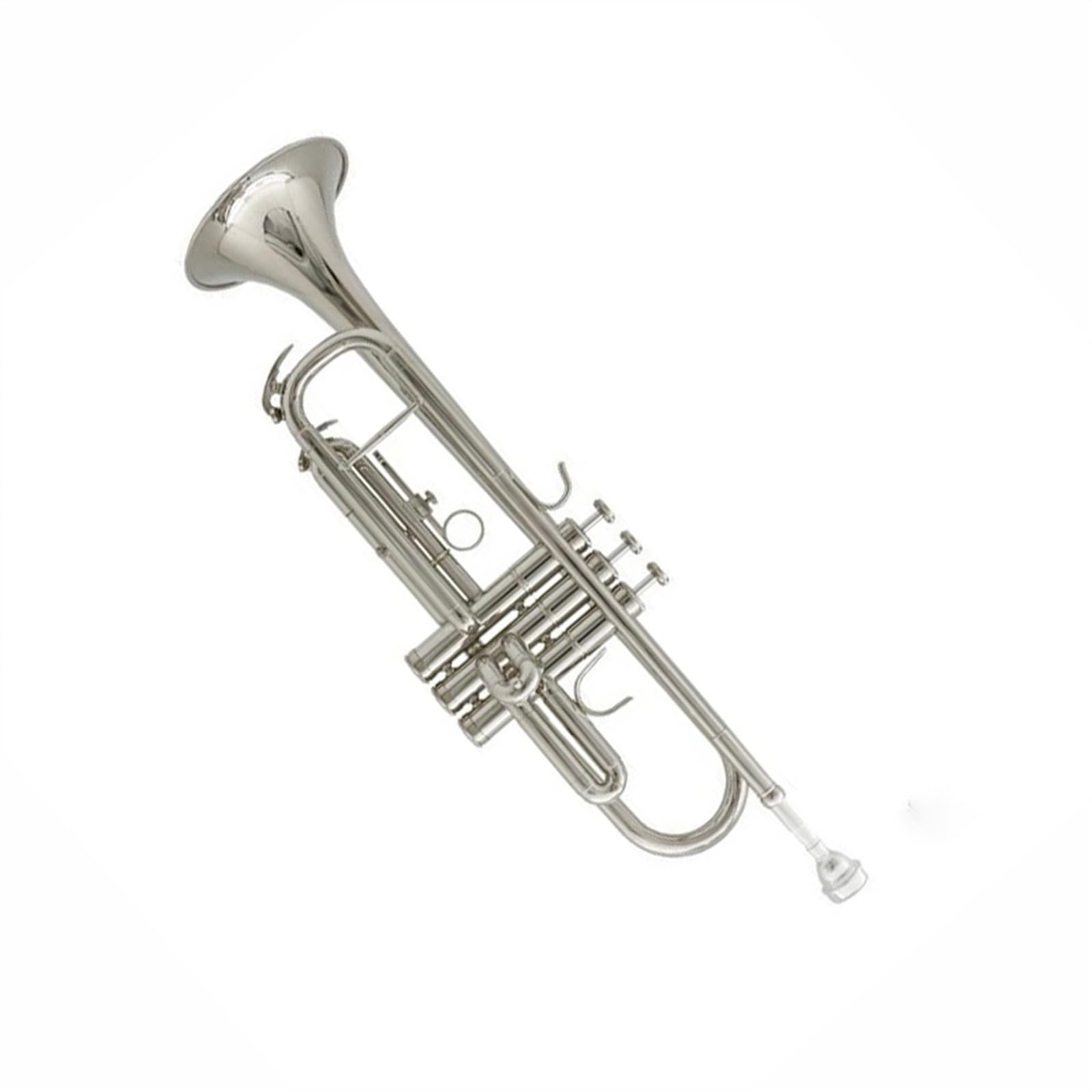 Standard Trąbka Trąbka B-dur Początkujący Profesjonalny Mosiądz Trwały Wykwintny Instrument Trąbkowy Standard(Silver)