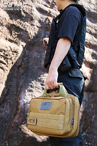 DBTAC Gun Range Bag XS | Tactical 1~2 Pistol Bag Firearm Shooting Case with Lockable Zipper for Handguns and Ammo (Tan) - Thumbnail 3