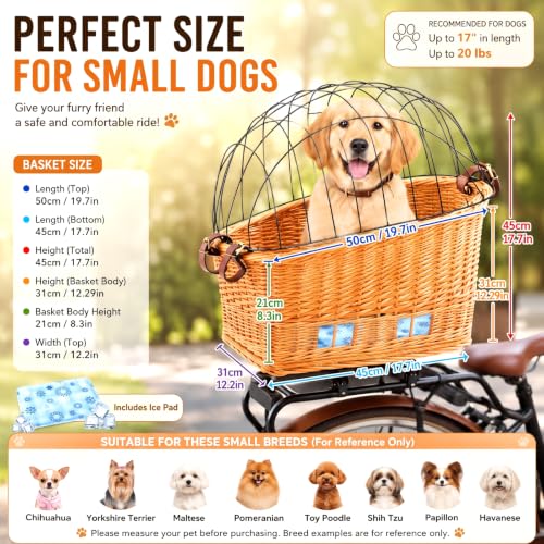 Sunnymove Wicker Dog Bike Basket