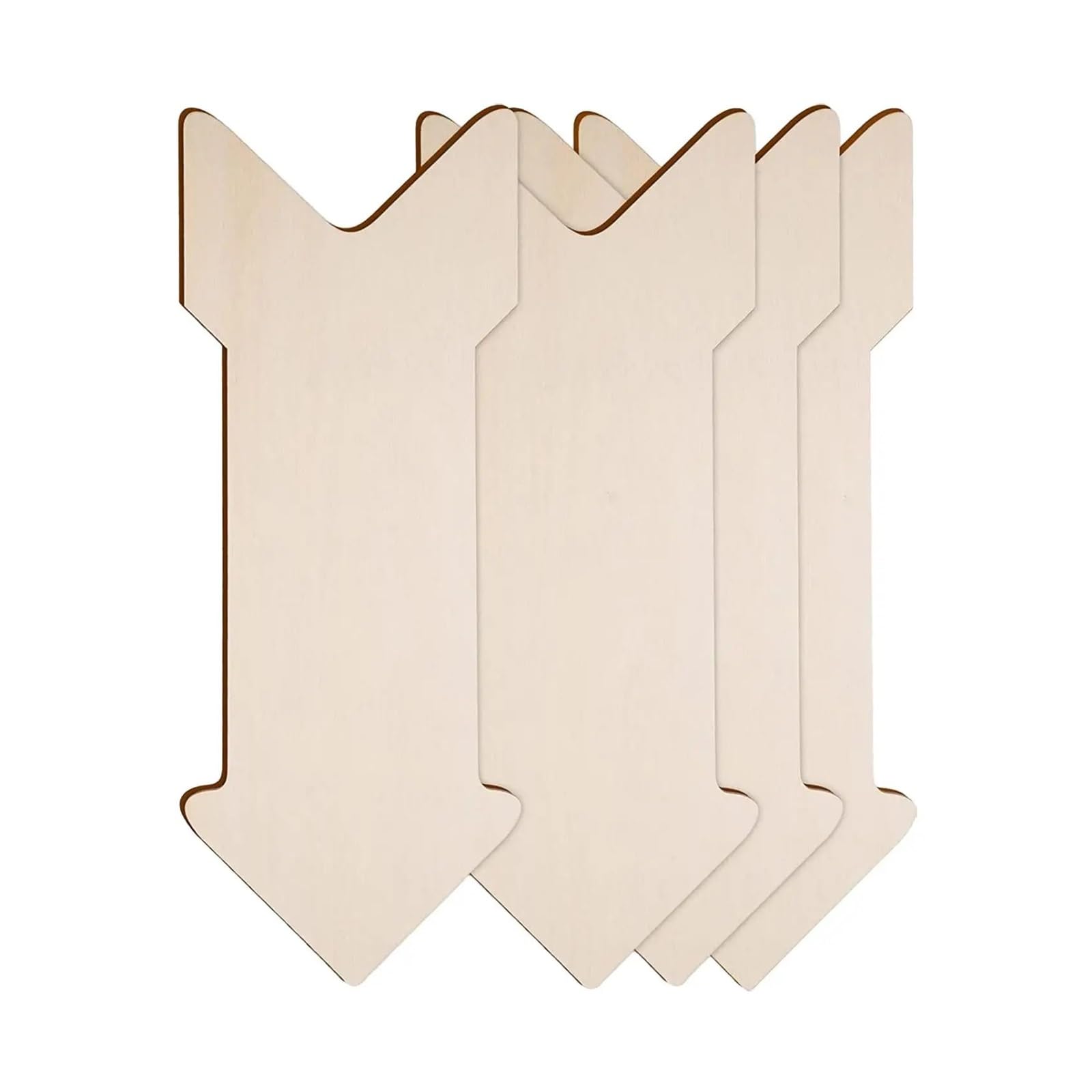 4x Unfinished Wood Sign Wooden Slices Writing Tag Blank Arrows Plaque For Garden Restaurant Street Address