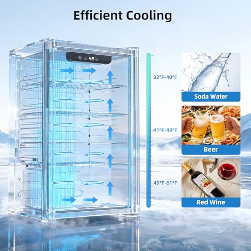 Image of Antarctic Star Beverage Refrigerator - Mini Fridge for Soda Beer or Wine,Small Drink Dispenser, For Office or Bar with Adjustable Removable Shelves,Convertible Door (3.2Cu.ft)
