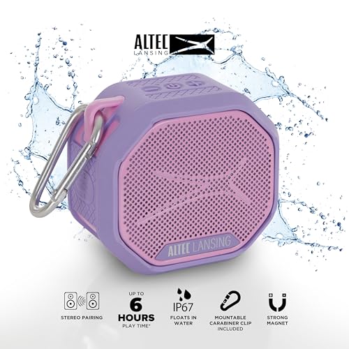 Image of Altec Lansing HYDRATREK Magnetic Bluetooth Speaker, Waterproof IP67, Portable Speaker, True Wireless Pairing, USB-C Quick Charge, 3.7V 400mAh Battery, Voice Assistant, Perfect for Any Adventure