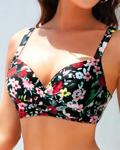 Image of Aqua Eve Women Underwire Bikini Top - Push Up Swimsuit Top Bra Padded Bathing Suit 2026 Twist Front Swimwear